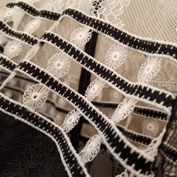 {2} Sandro Paris Rozen Lace Colorblock Dress - Picture 7 of 16